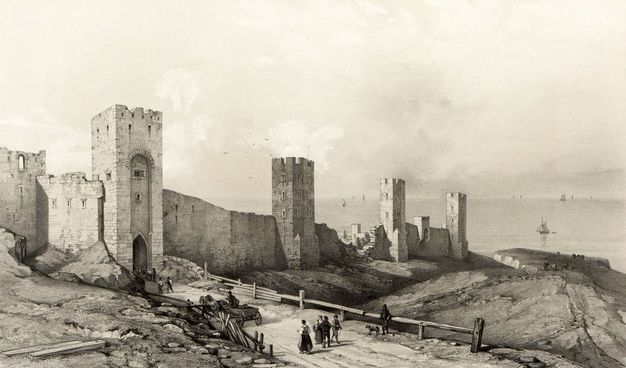 De muren van Wisby, eiland Gothland door Auguste Etienne Francois Mayer