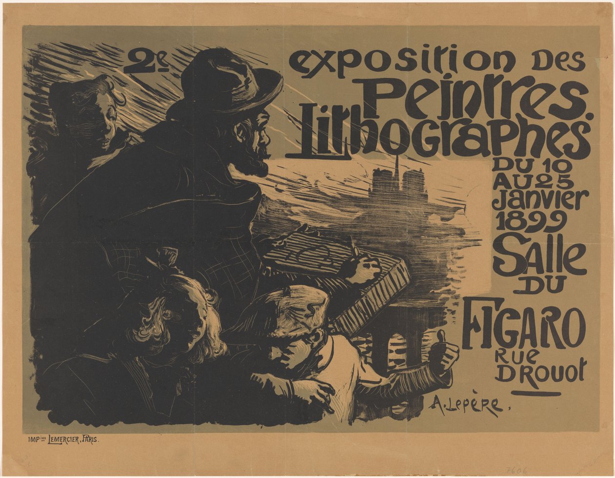 Affiche voor de tweede tentoonstelling van de Peintres Lithographes door Auguste Lepere