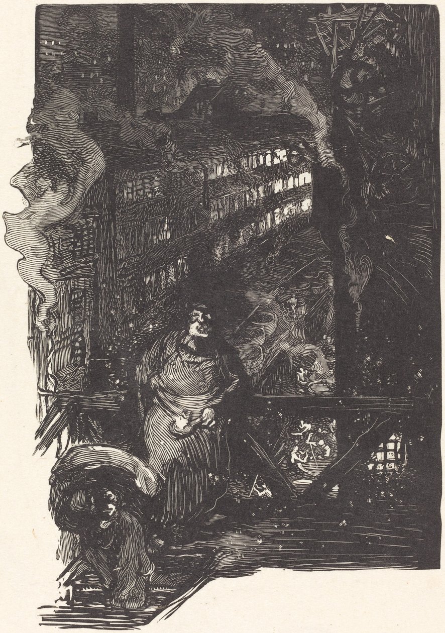 Atelier de magisserie aux Gobelins door Auguste Lepere