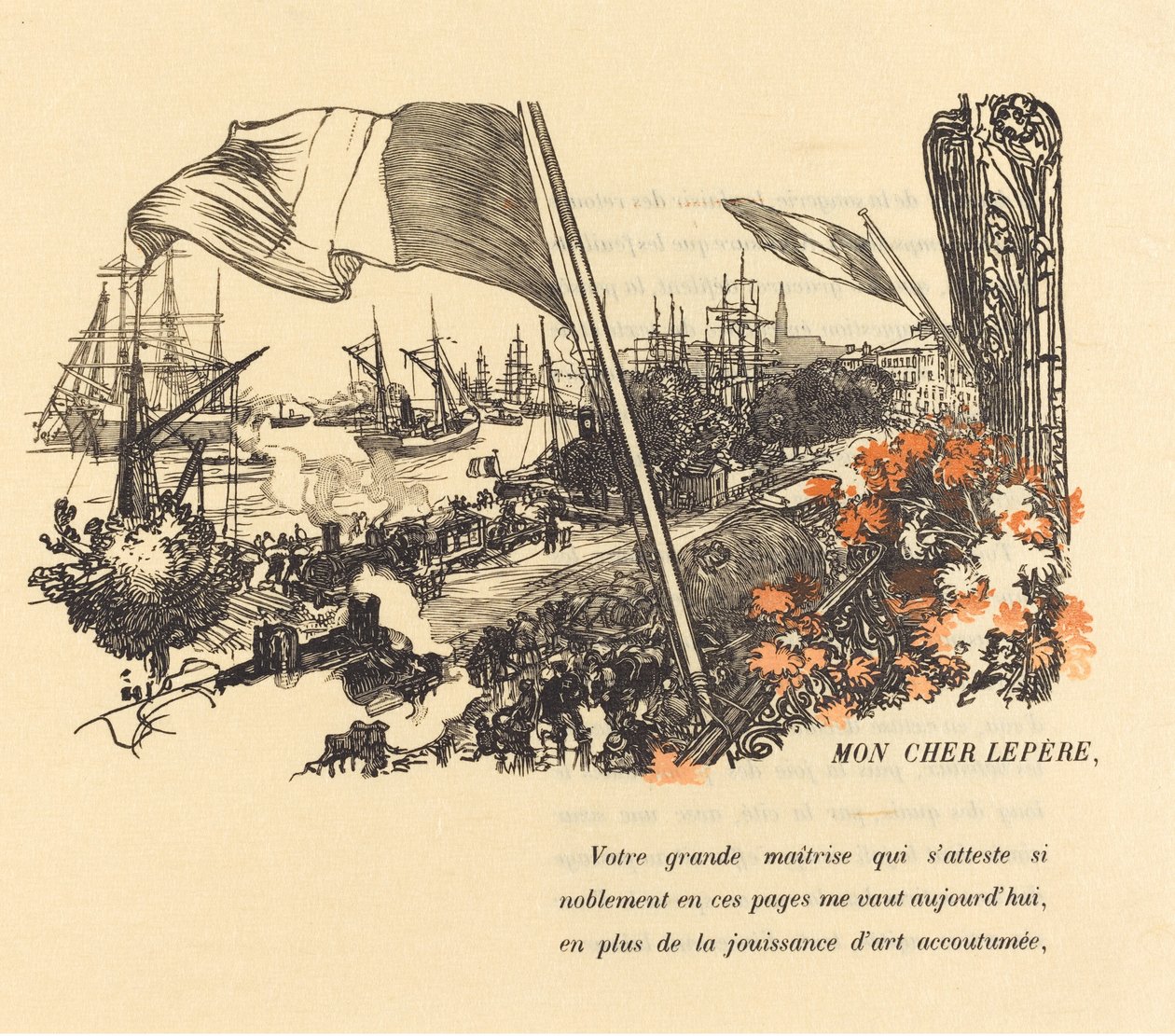 Opdrachtpagina, gepubliceerd 1900 door Auguste Lepere