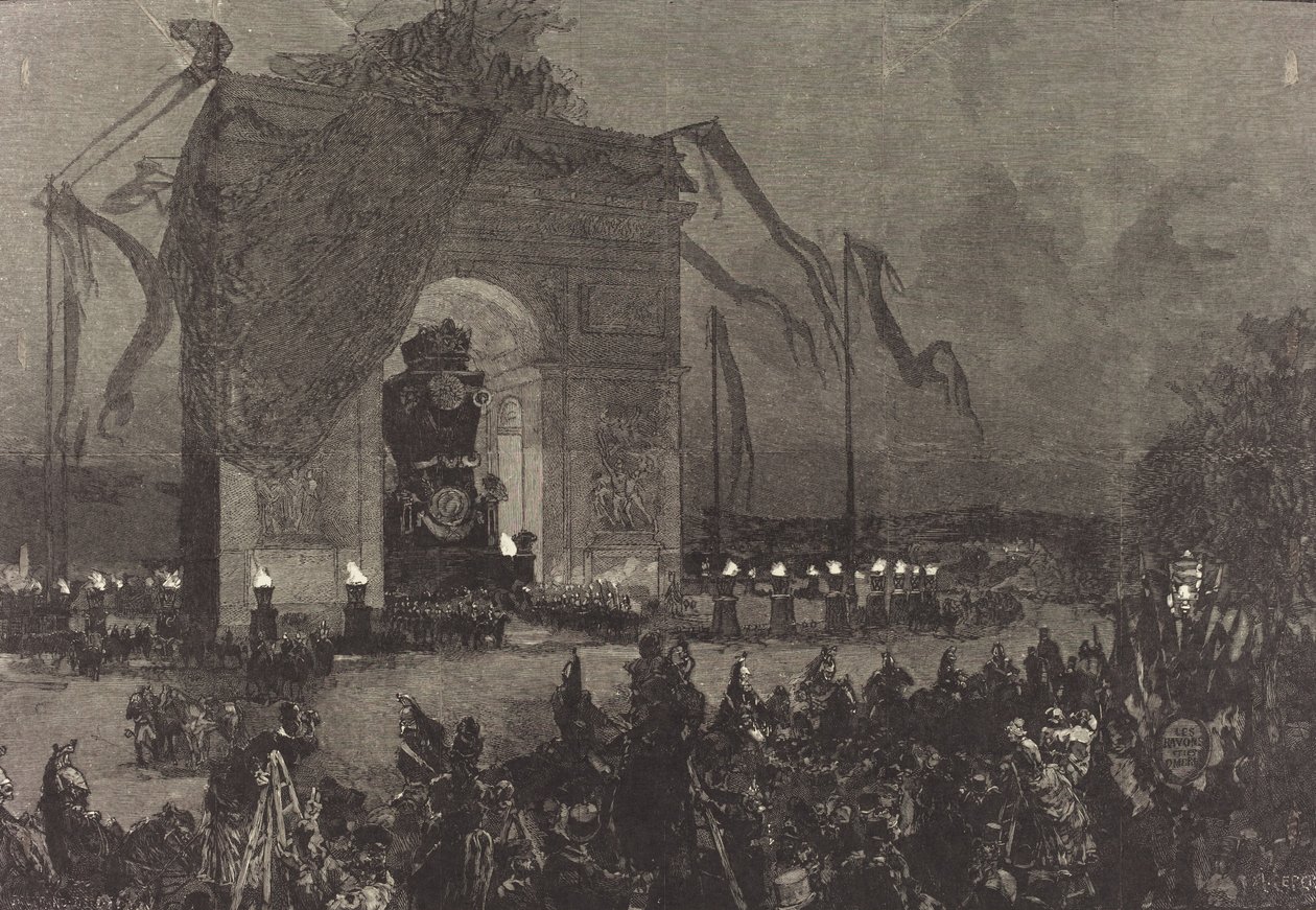 Begrafenis van Victor Hugo. De Waken, 1885 door Auguste Lepere
