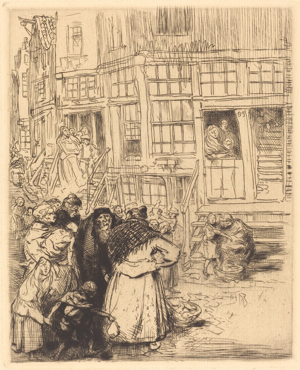 Joodse wijken in Amsterdam door Auguste Lepere