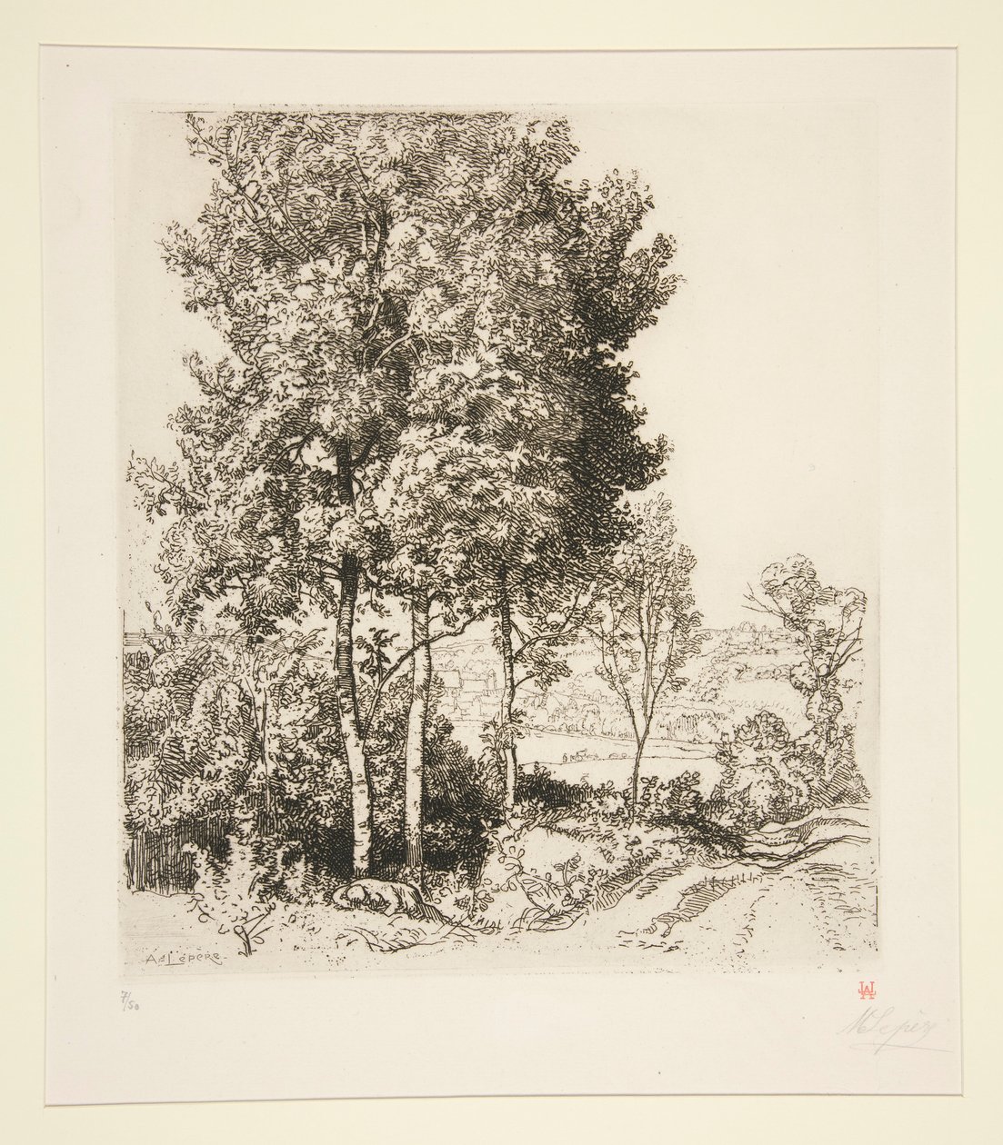 De vallei van de Petit Morin nabij Verdelot (Seine-et-Marne) door Auguste Lepere