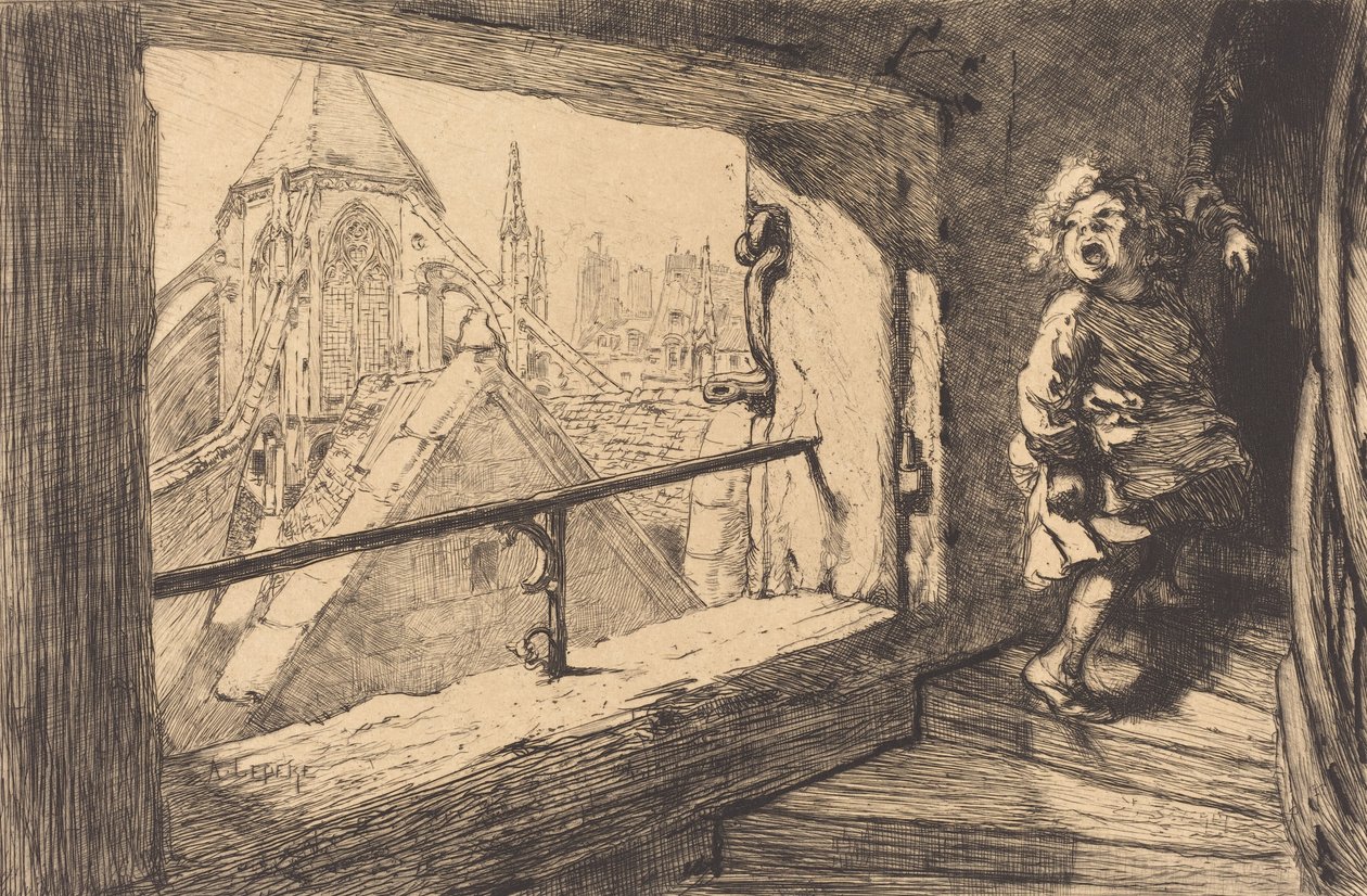 De daken van Saint-Severin, 1889. door Auguste Lepere