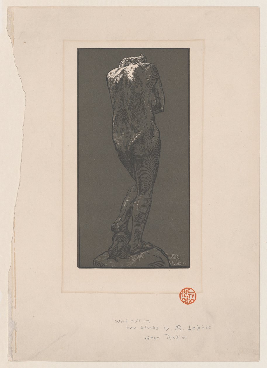 Naakt standbeeld, gezien van achteren, ca. 1902 door Auguste Lepere