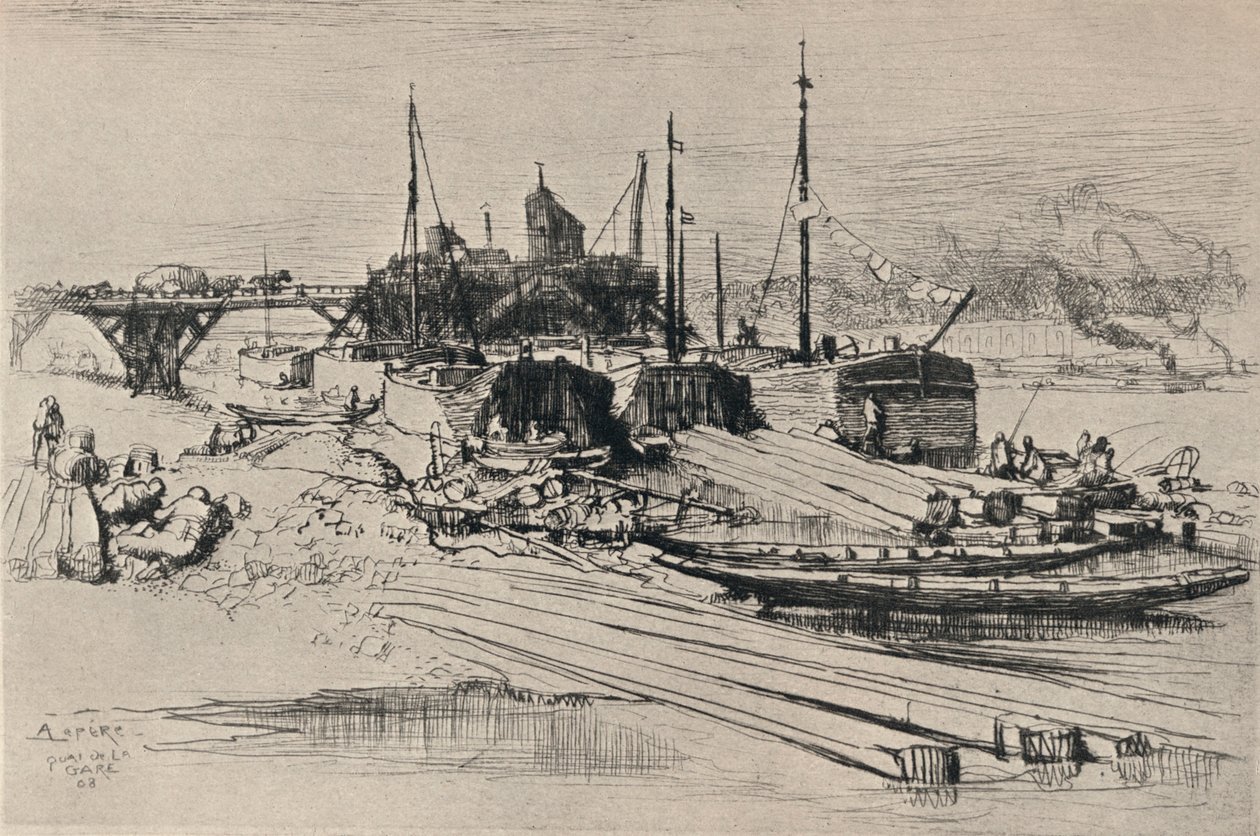 Openbare Vuilstort, Quai de la Gare door Auguste Louis Lepère