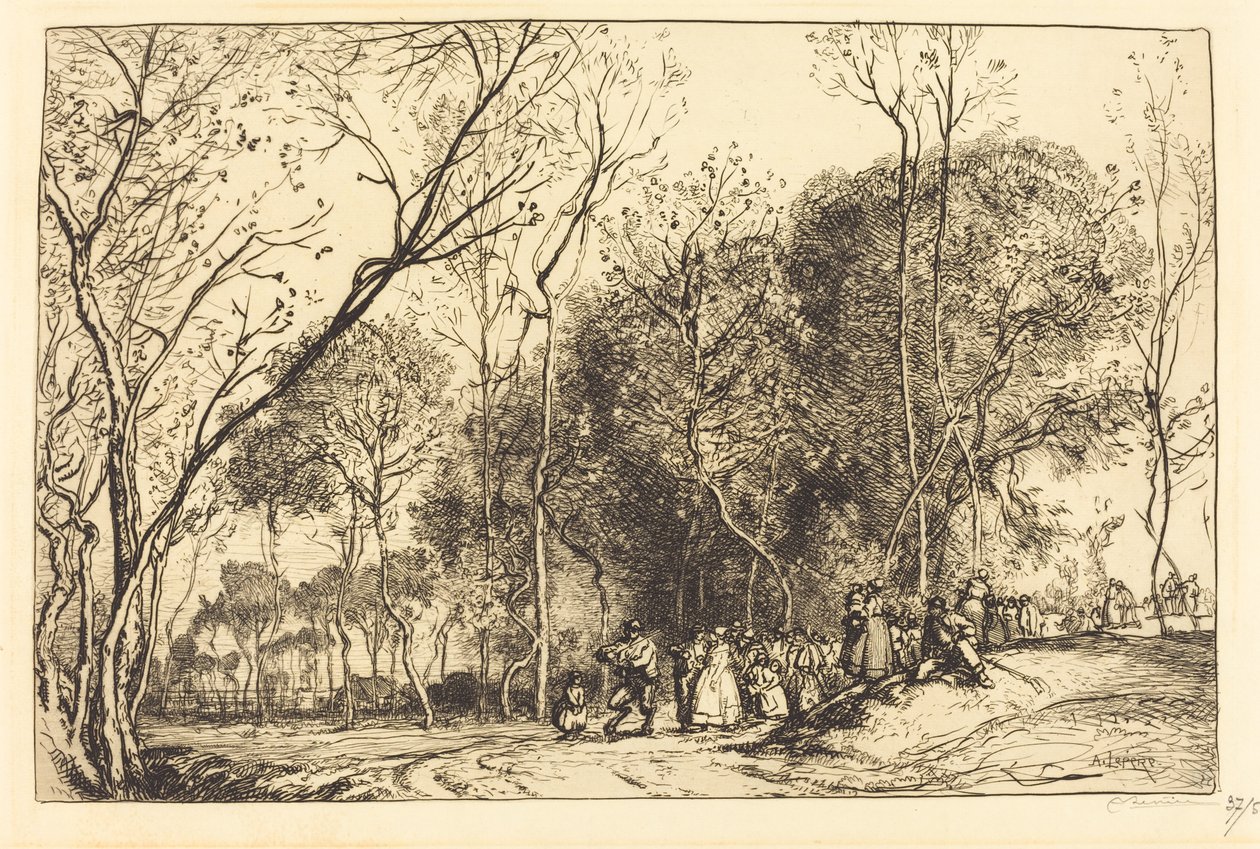 Zomer in Saint-Martin, de Voorbijgaande Bruiloft door Auguste Lepere