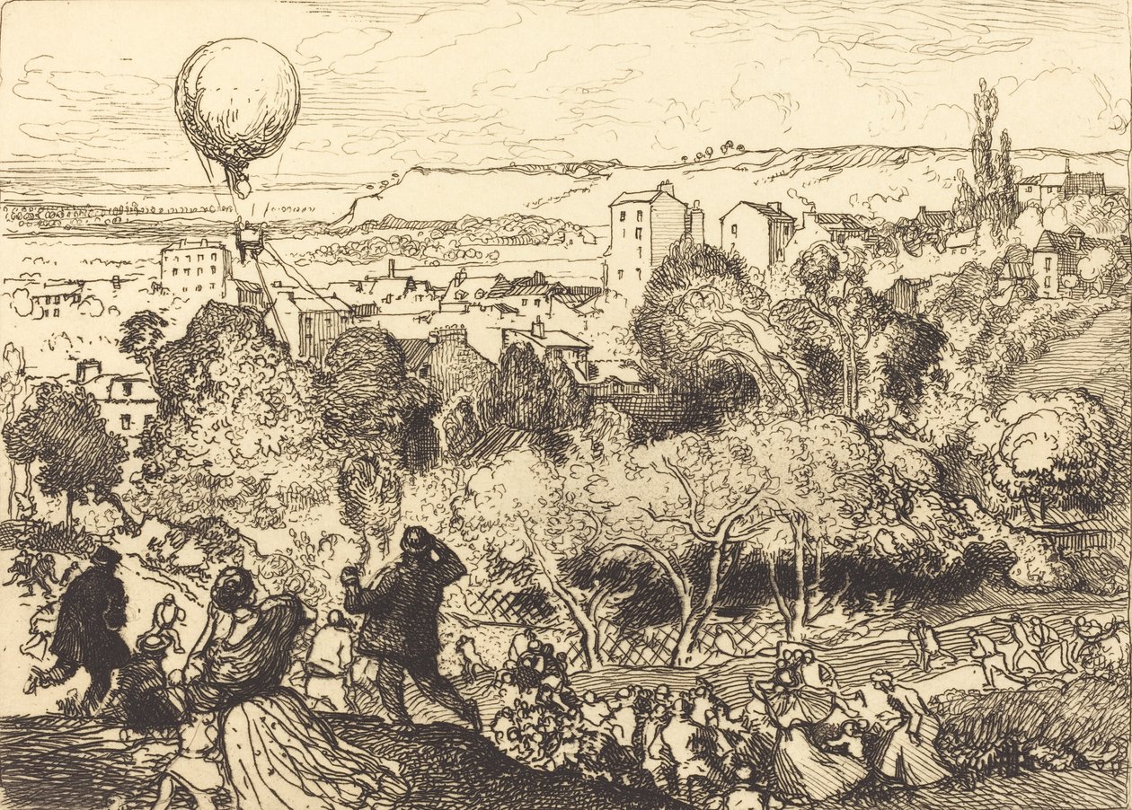 De Vallende Ballon, in Pre-Saint-Gervais, 1910 door Auguste Lepere