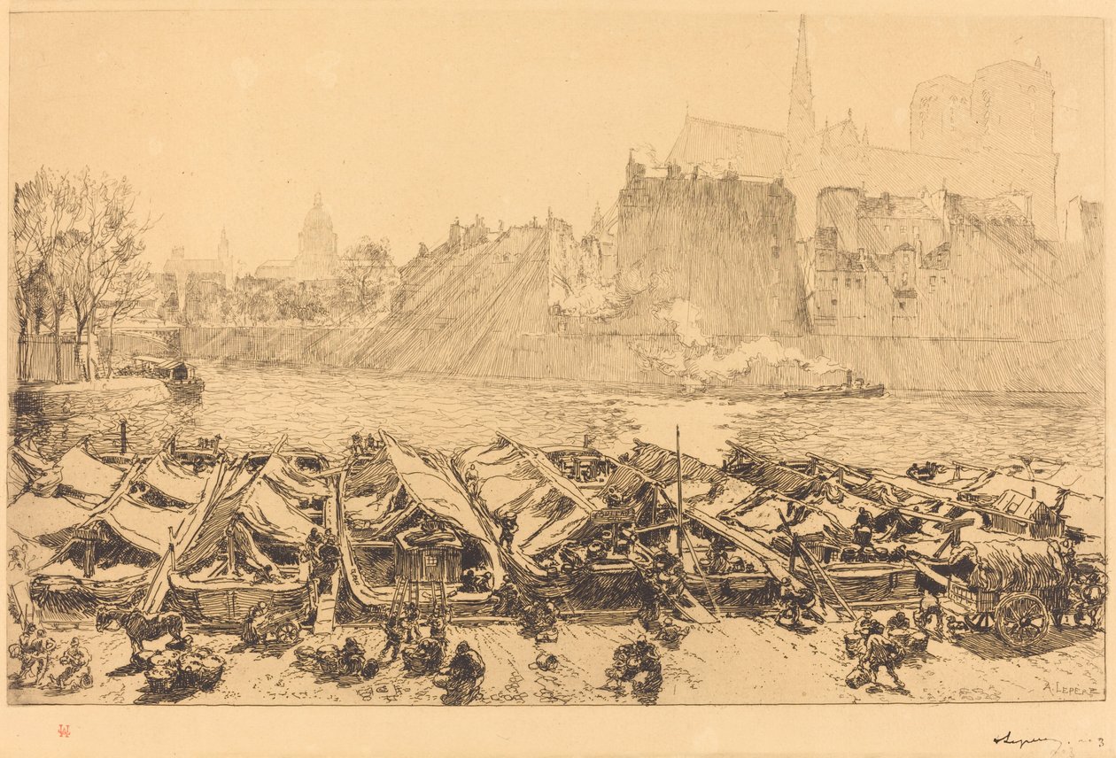 De grote appelmarkt door Auguste Lepere