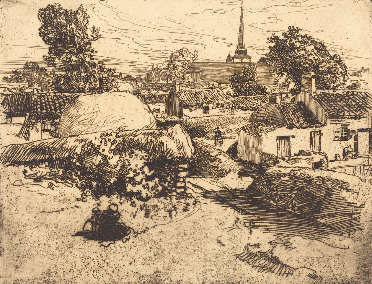 Zicht op St.-Jean-de-Mont, Vendee Vue de St.-Jean-de-Mont, Vendee, 1892 door Auguste Lepere