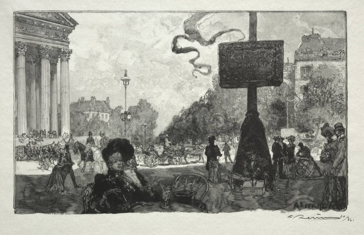 Hoek van de Rue Royale door Auguste Louis Lepère