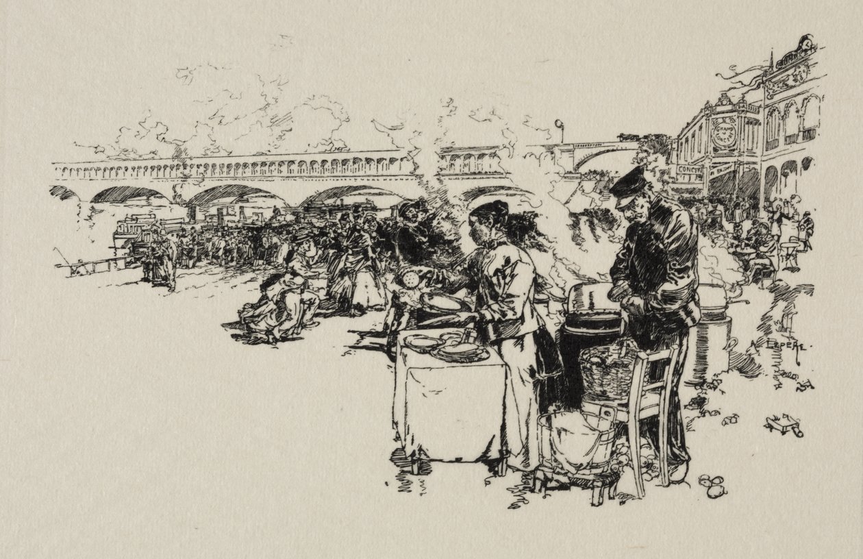 Aanlegplaats voor de pendelboten door Auguste Louis Lepère