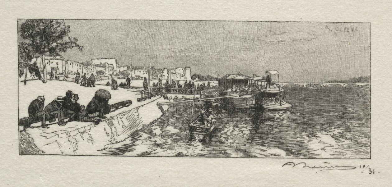 Aanlegplaats in Bercy door Auguste Louis Lepère