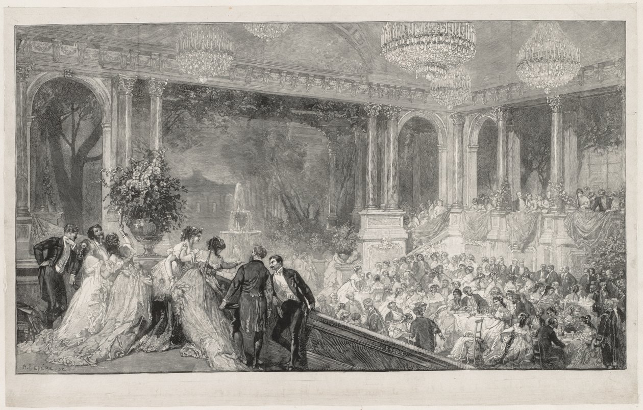 Festival in de Tuilleries door Auguste Louis Lepère