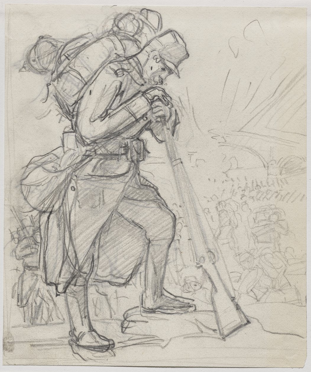 De terugtocht na Charleroi door Auguste Louis Lepère