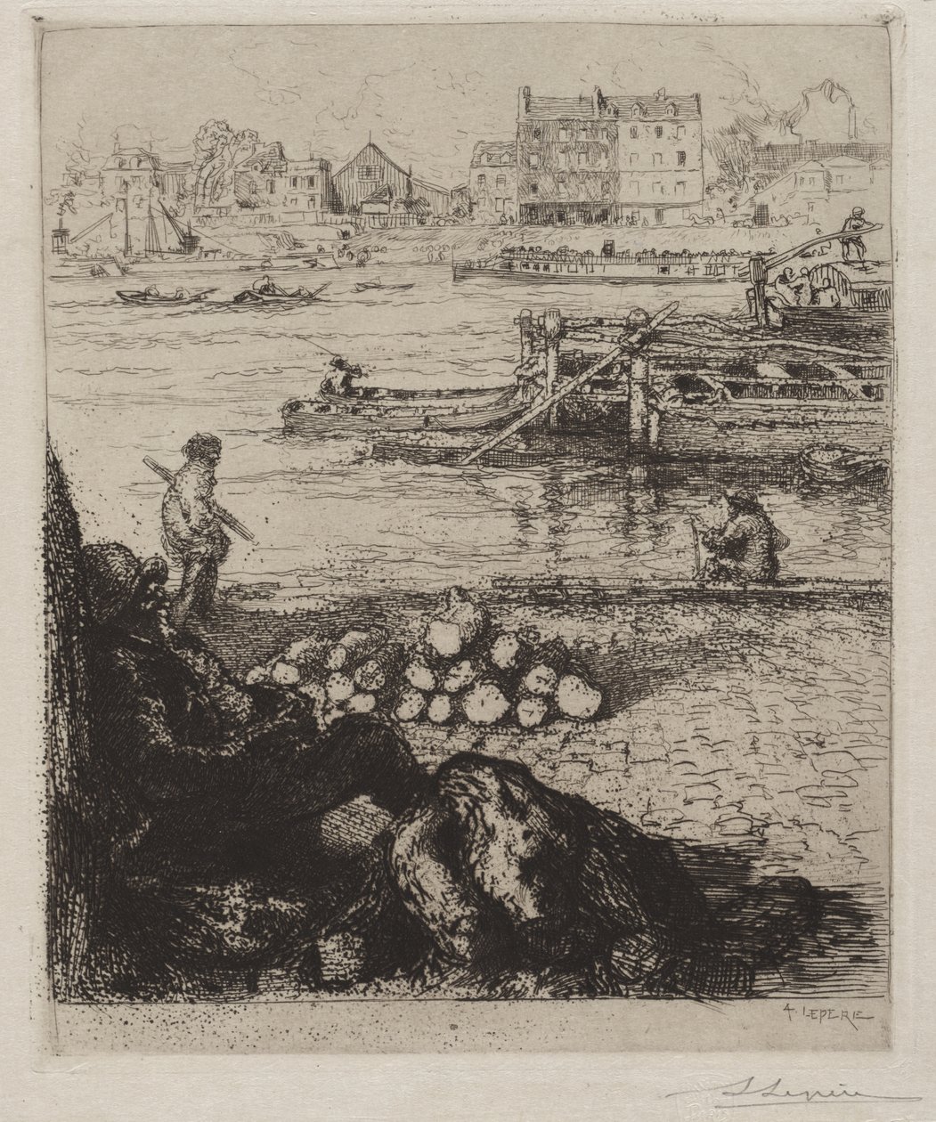 De havenarbeider: Quai de la Gare door Auguste Louis Lepère
