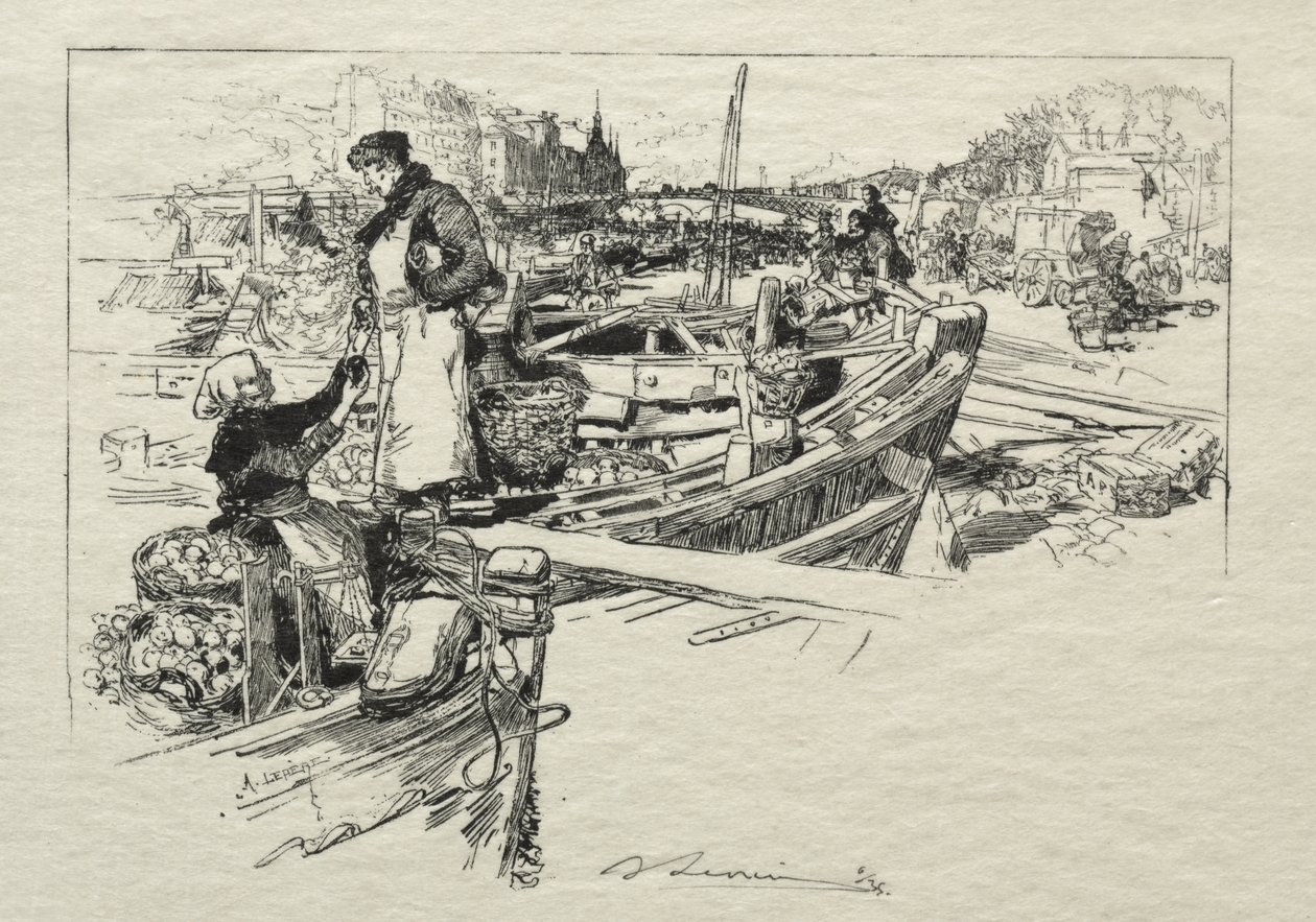 De appelmarkt, nr. 1 door Auguste Louis Lepère