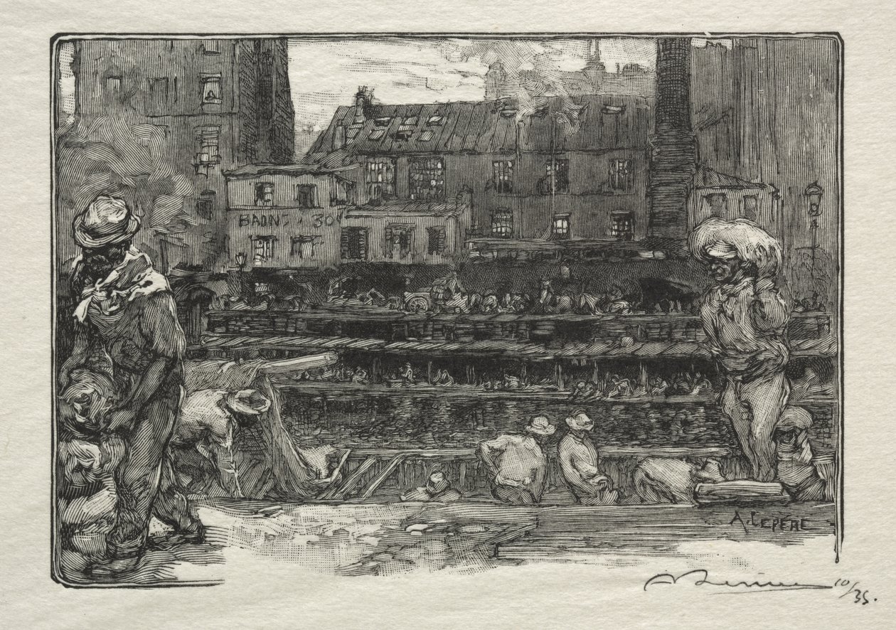 De Gipslossers door Auguste Louis Lepère