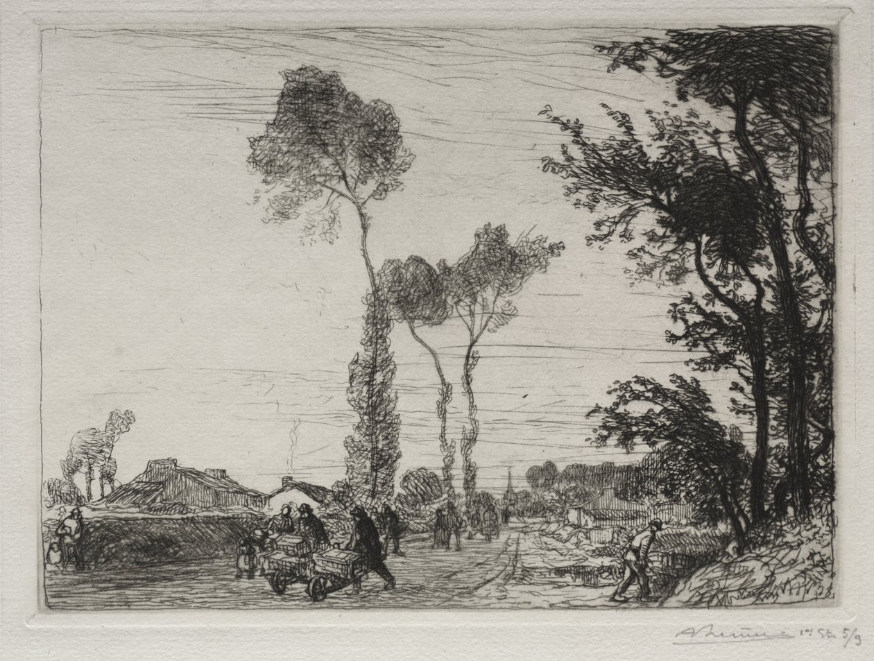 Terugkeer van de markt van St. Jean-de-Mont door Auguste Louis Lepère