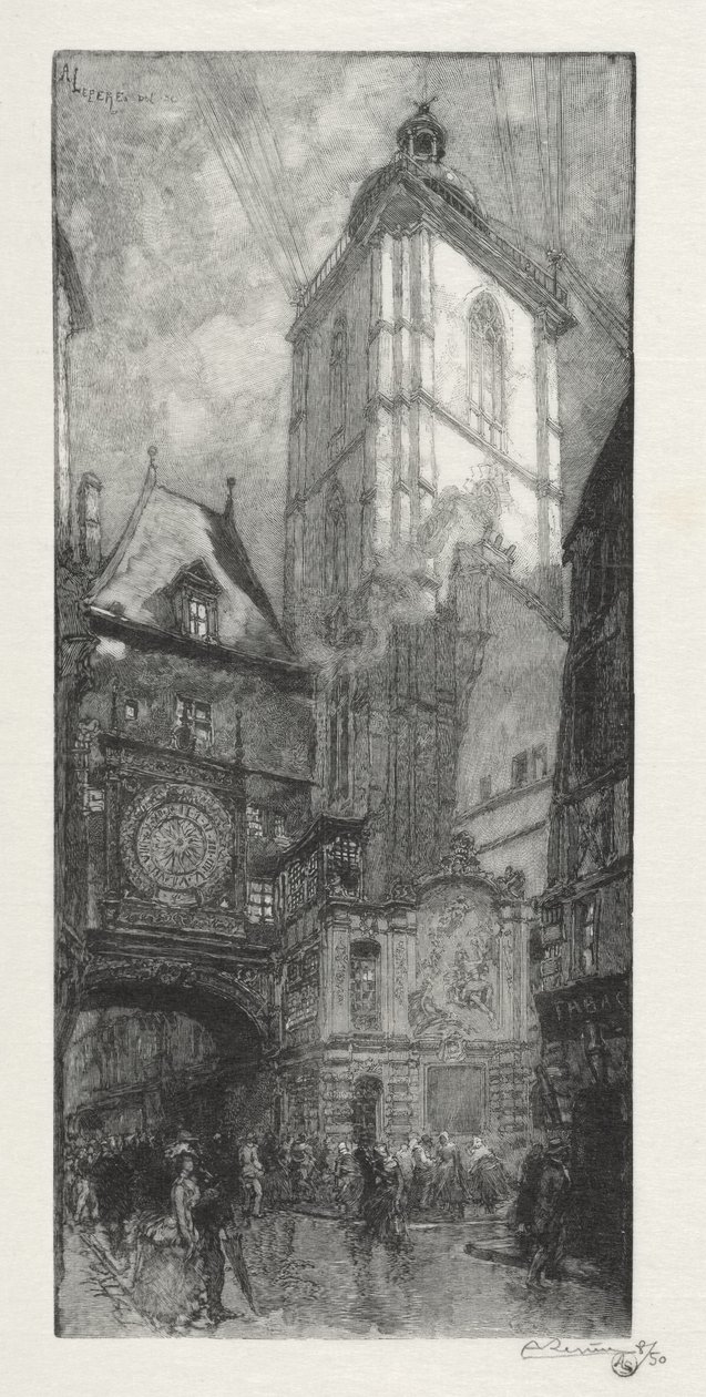 Rouen Illustré: La Gros Horloge door Auguste Louis Lepère