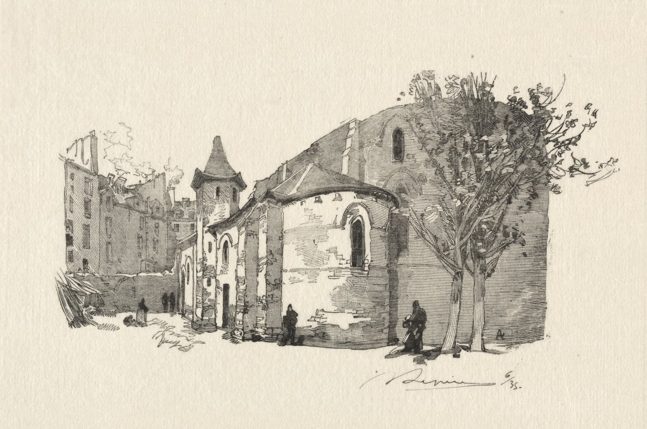 St. Julien le Vauvre, Exterieur door Auguste Louis Lepère