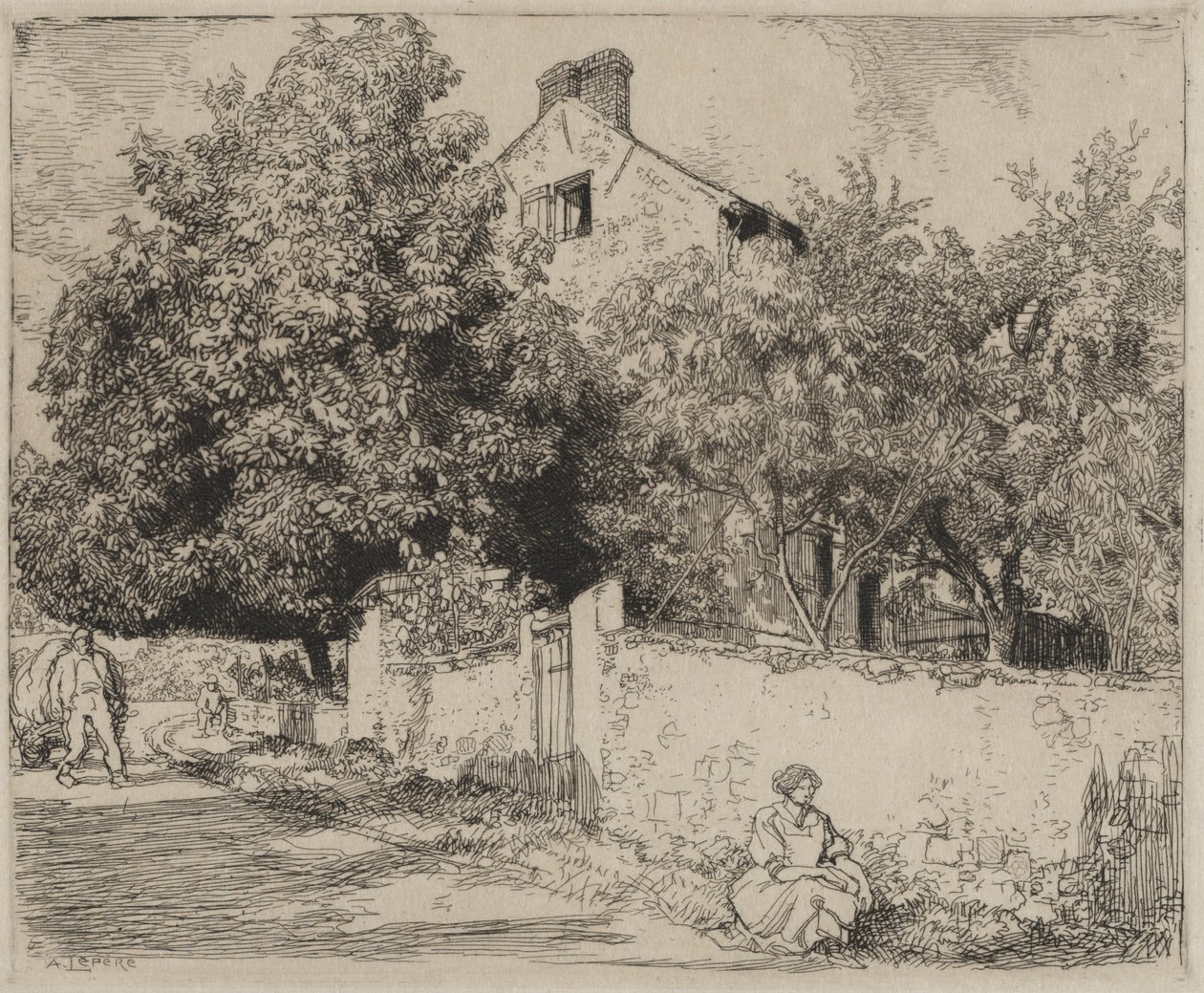 Het huis van Madame B. door Auguste Louis Lepère