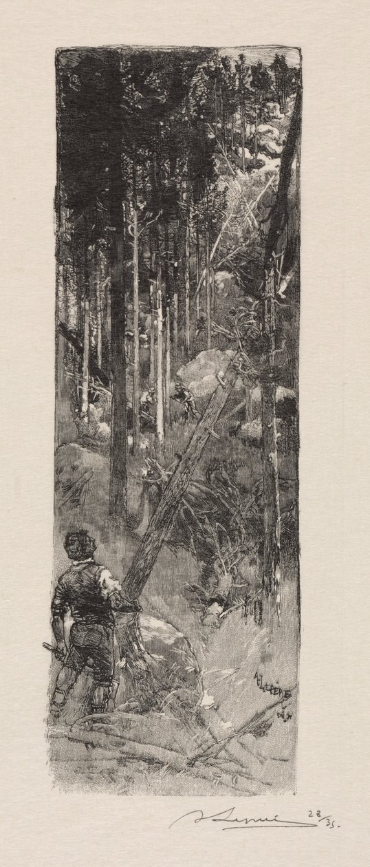 Abattage des Pins, 1887 door Auguste Louis Lepère
