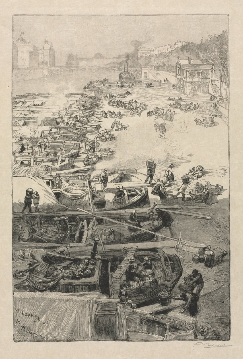 Aankomst van Aardappelen bij het Stadhuis, 1883 door Auguste Louis Lepère