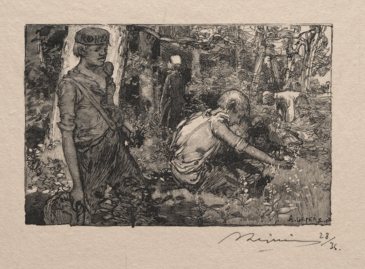Cueillette du muguet door Auguste Louis Lepère
