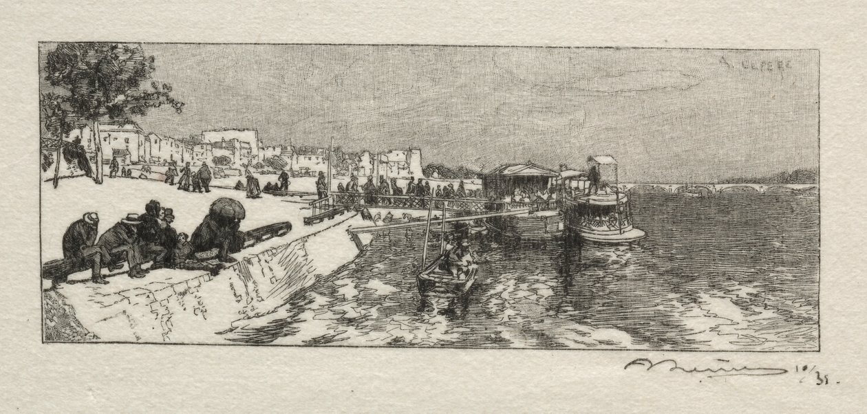 Aanlegplaats in Bercy door Auguste Louis Lepère