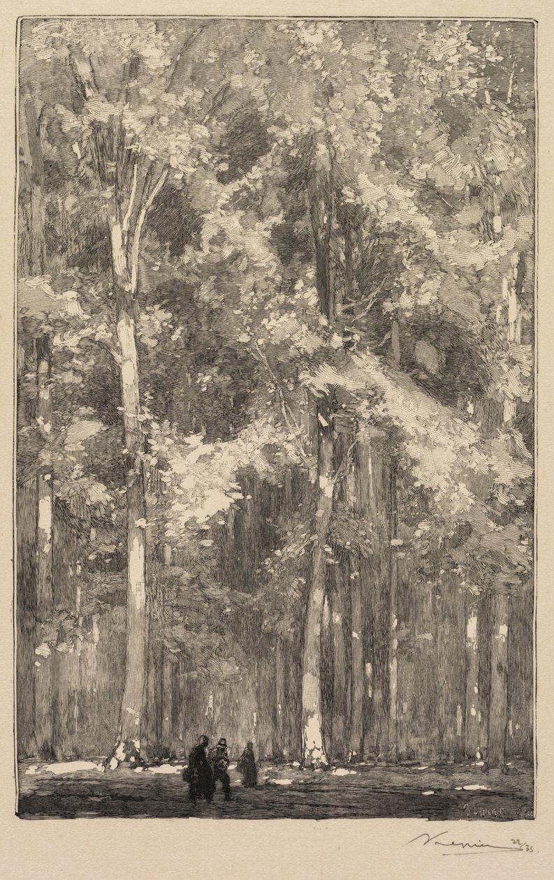 Fontainebleau Bos: Ochtend, Kruispunt van de Route van de Forts de Marlotte door Auguste Louis Lepère