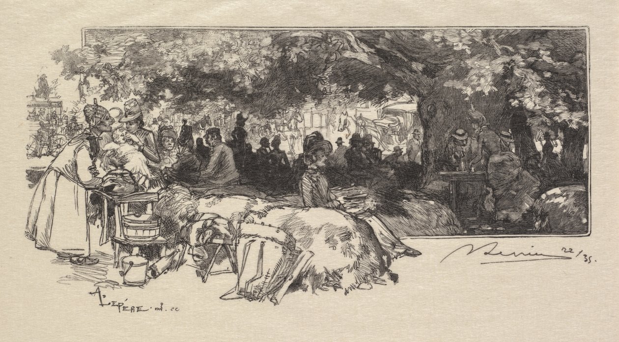 Fontainebleau Bos: Moeder Pichards Kantine door Auguste Louis Lepère