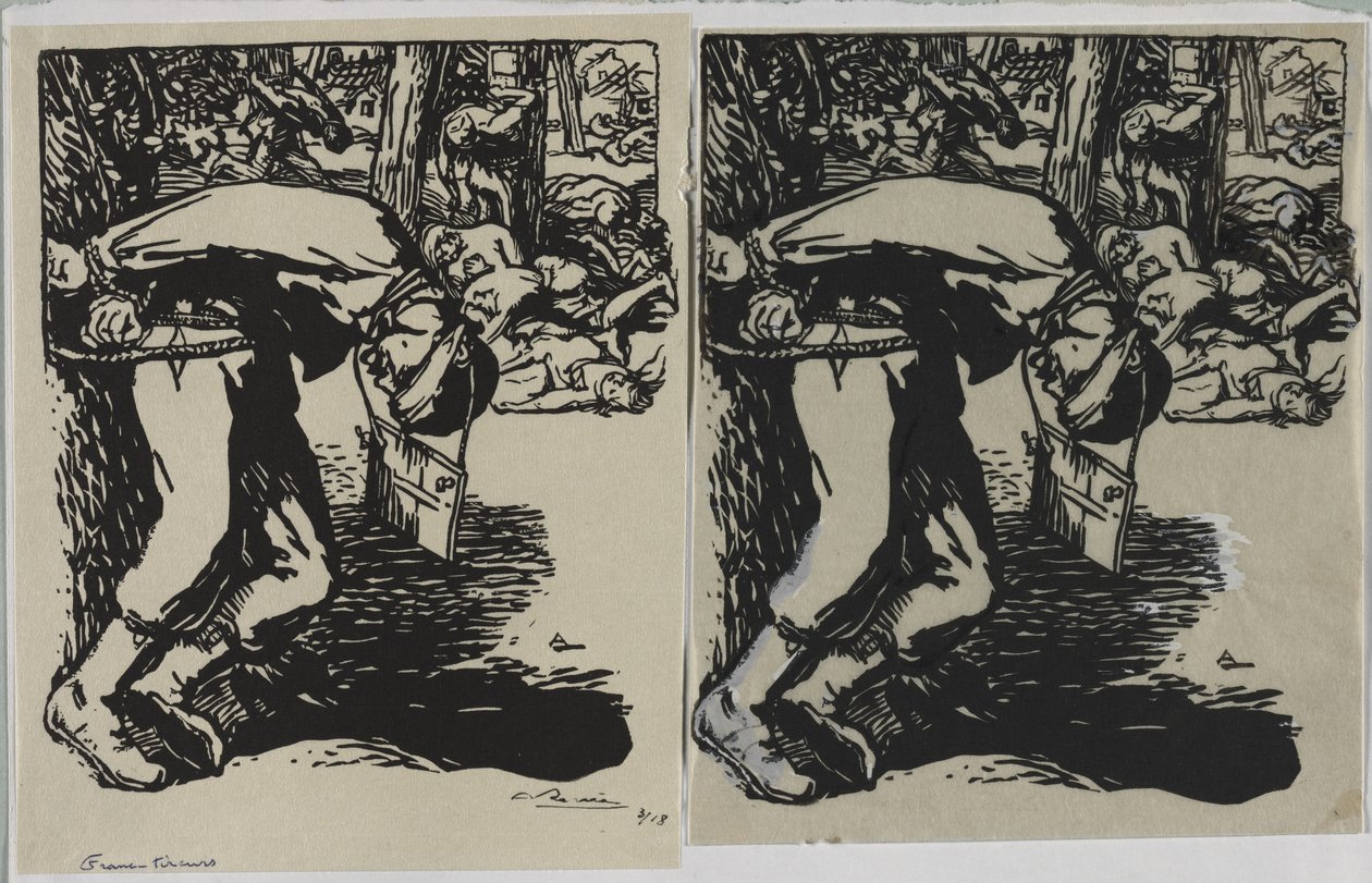 Franc-Tireurs, 1914 door Auguste Louis Lepère