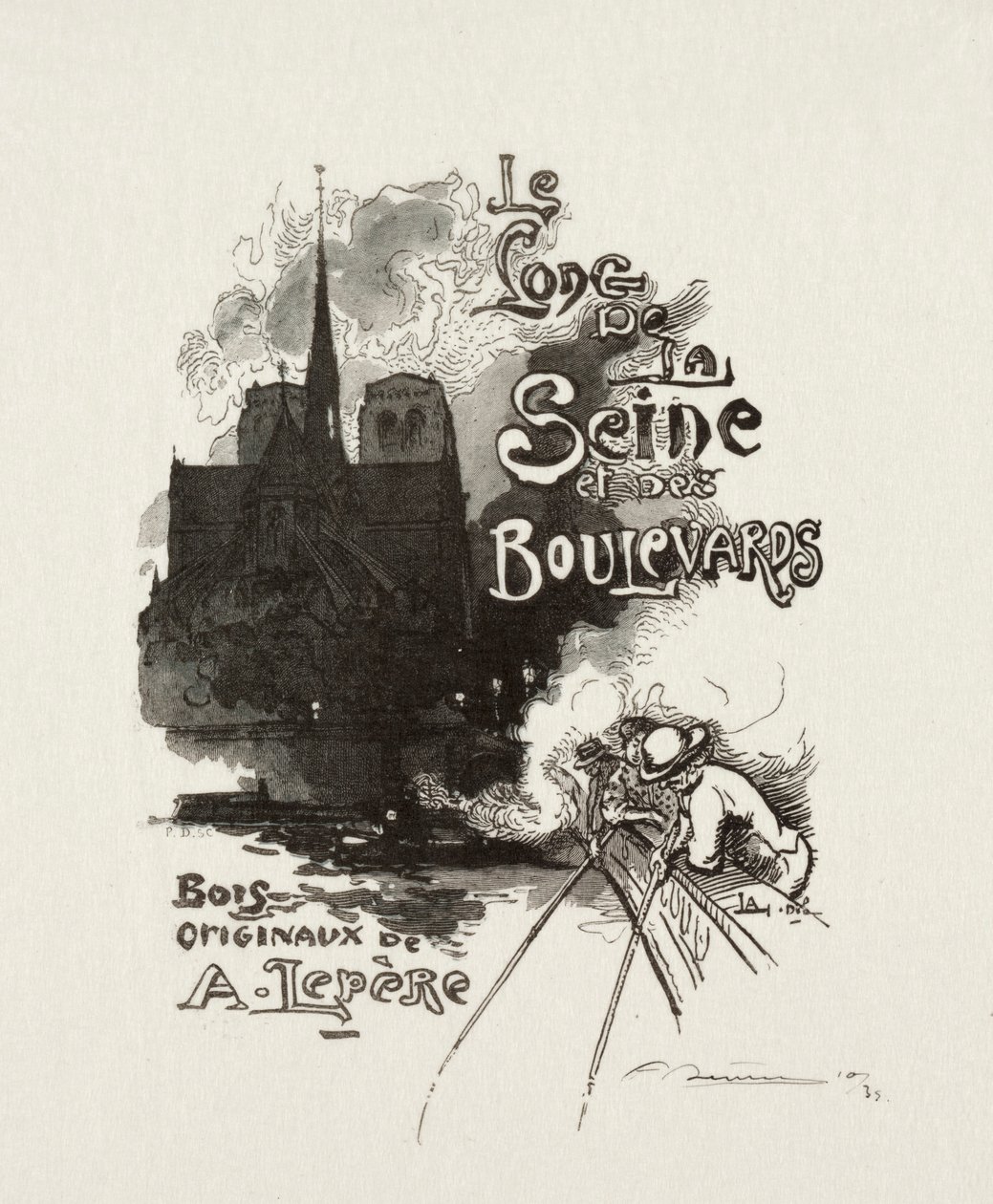 Frontispice: Le long de la Seine et des Boulevards door Auguste Louis Lepère