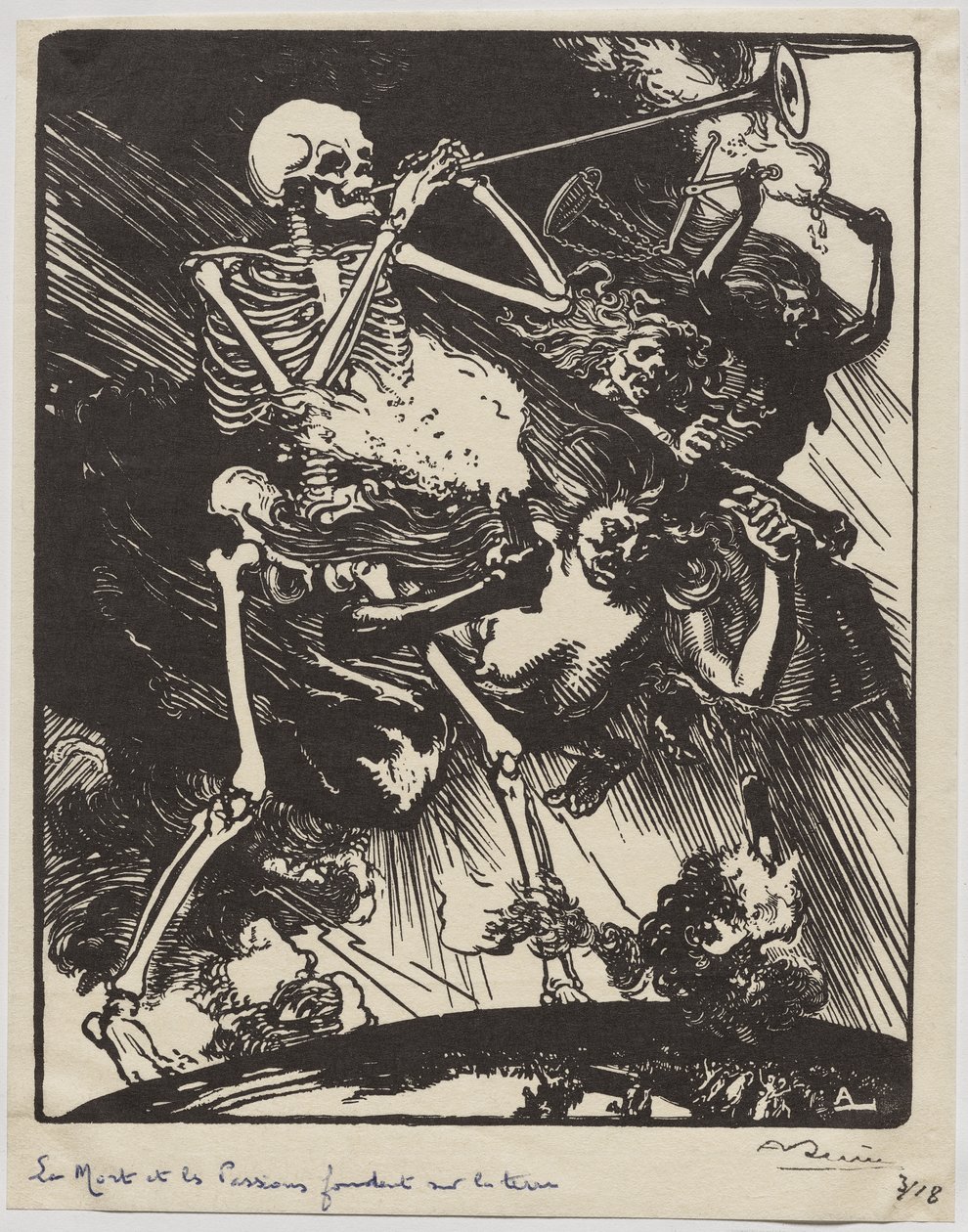 De dood en de passies die op de aarde neerdalen door Auguste Louis Lepère
