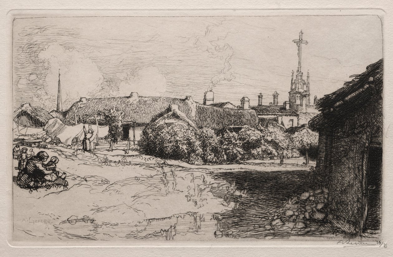 Le Calvaire, St. Jean-de-Mont, 1909 door Auguste Louis Lepère