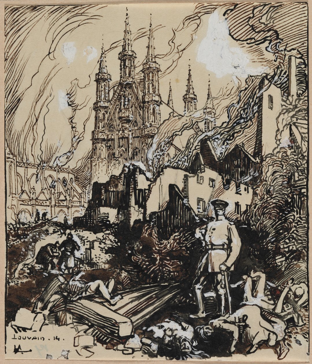 Leuven door Auguste Louis Lepère