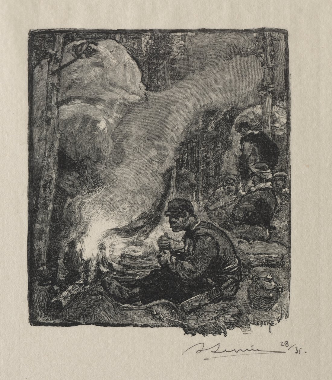Maaltijd van de houthakkers door Auguste Louis Lepère