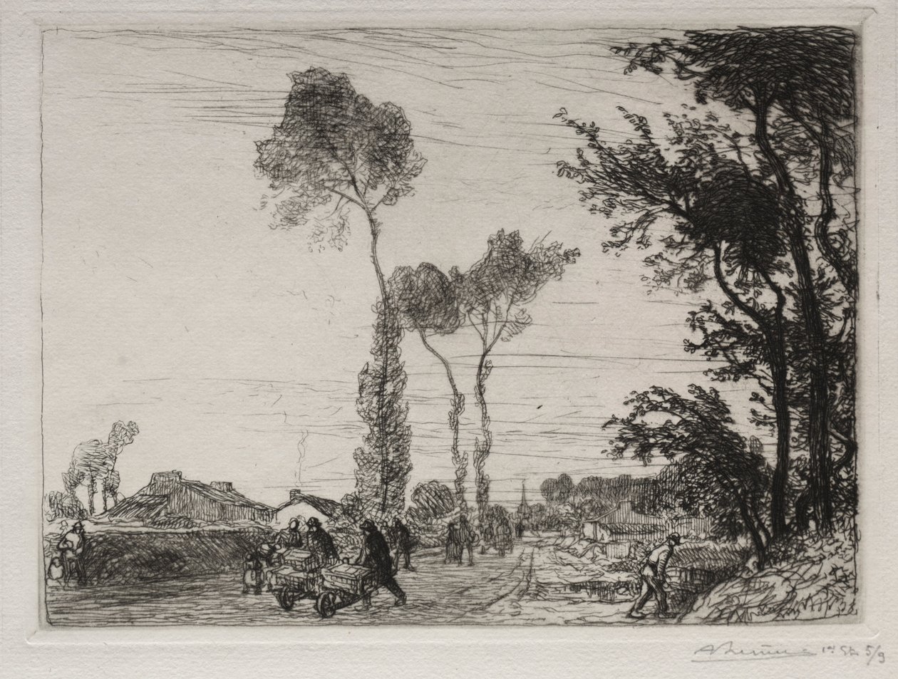 Retour du Marché de St. Jean-de-Mont, 1910 door Auguste Louis Lepère