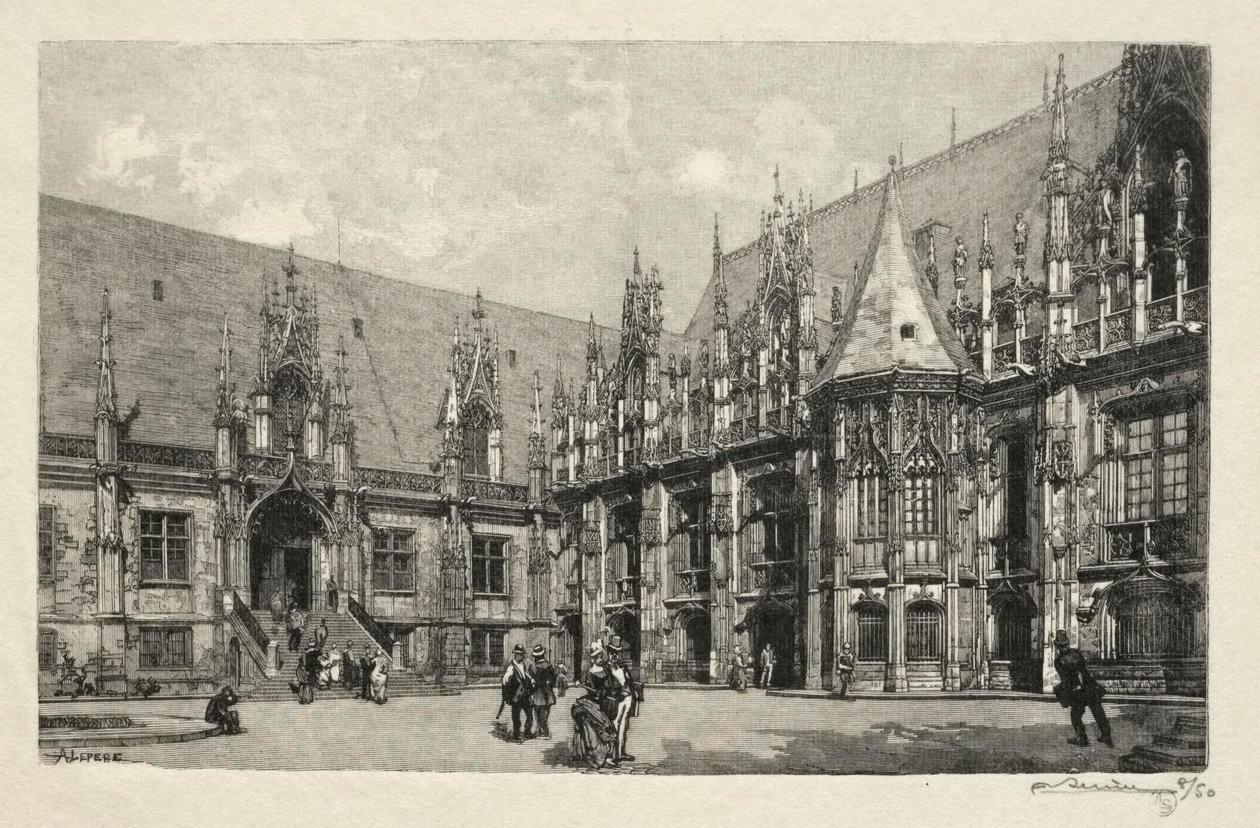 Rouen Illustré: Le Palais du Justice door Auguste Louis Lepère