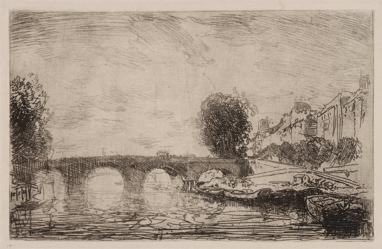 Zonsondergang bij Pont Marie, 1890 door Auguste Louis Lepère