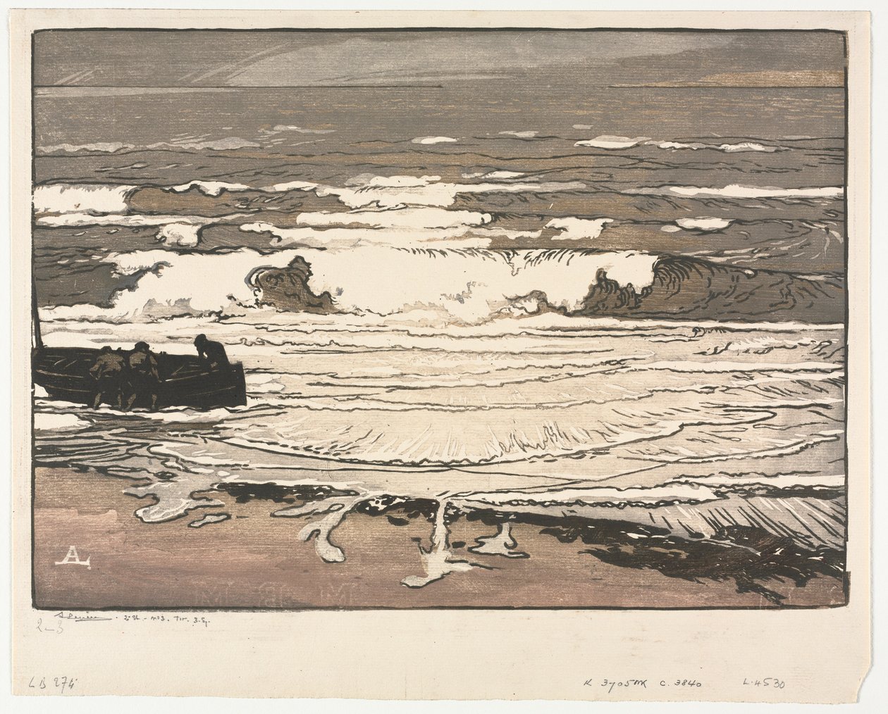 De brekende golven, getij van september 1901, 1901 door Auguste Louis Lepère