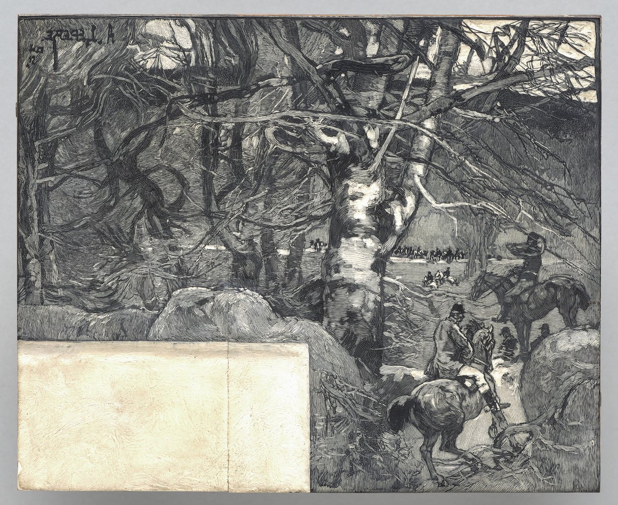 Jacht met jachthonden, Mont Gérard
 door Auguste Louis Lepère