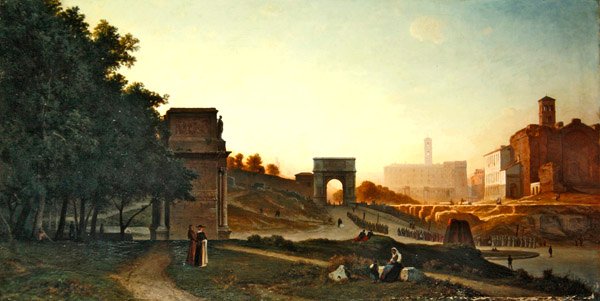 Het Forum bij zonsondergang door Auguste Paul Charles Anastasi