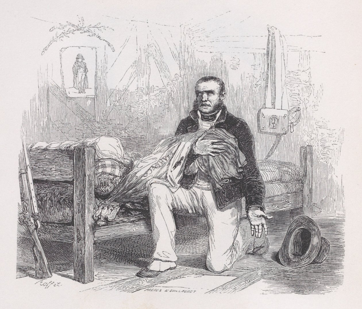 De Oude Vlag uit Het Complete Werk van Béranger, 1836. Makers: Auguste Raffet, Lacoste, Eugène Guillaumot door Auguste Raffet, Lacoste, Eugène Guillaumot