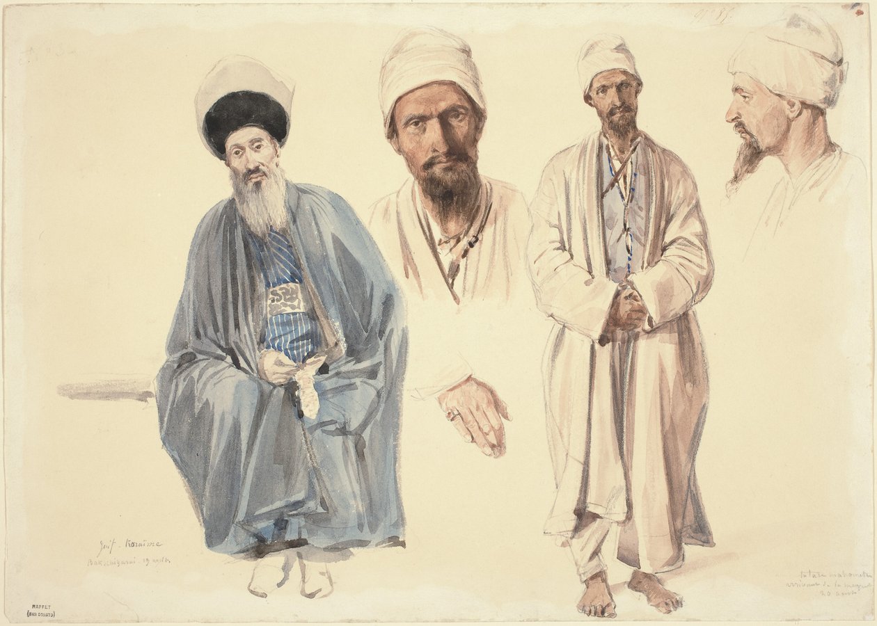 Een bejaarde jood en een moslim-Tataar op de Krim door Auguste Raffet