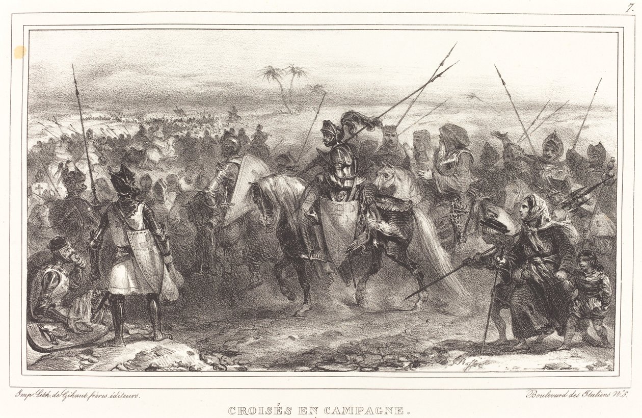 Kruisvaarders in Campagne door Auguste Raffet