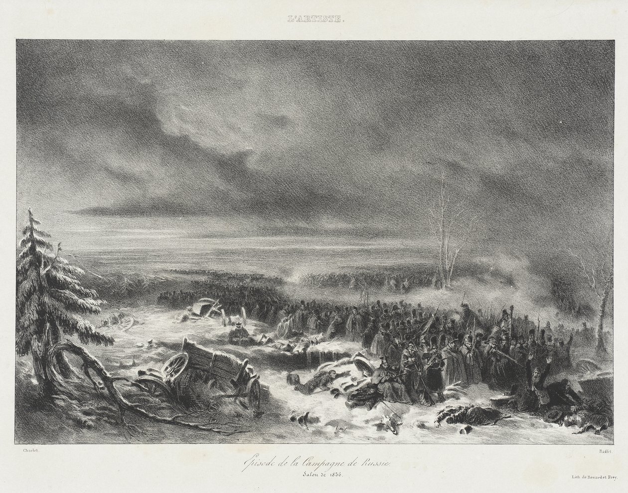 Een episode uit de Russische veldtocht – Salon van 1836 door Auguste Raffet