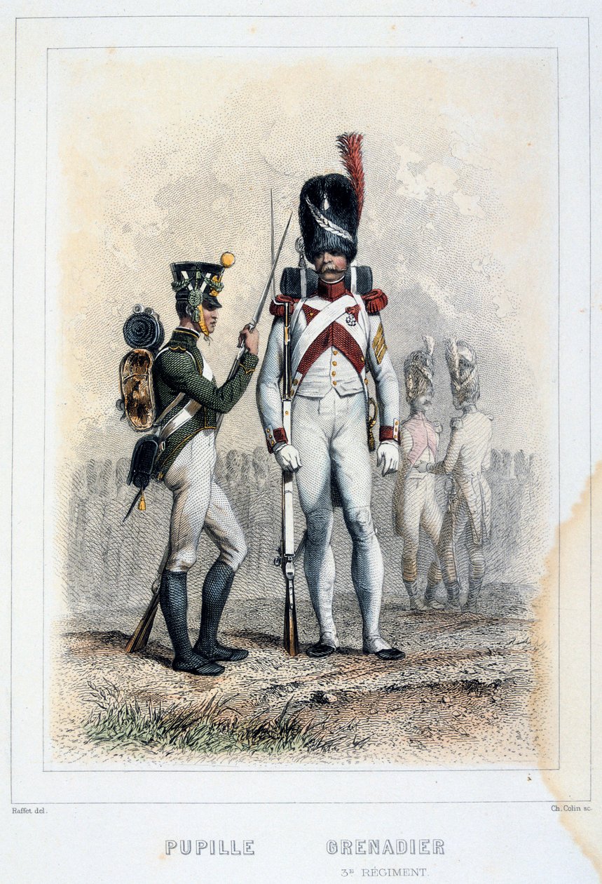 Grenadier en leerling van het 3e regiment, 1859 door Auguste Raffet