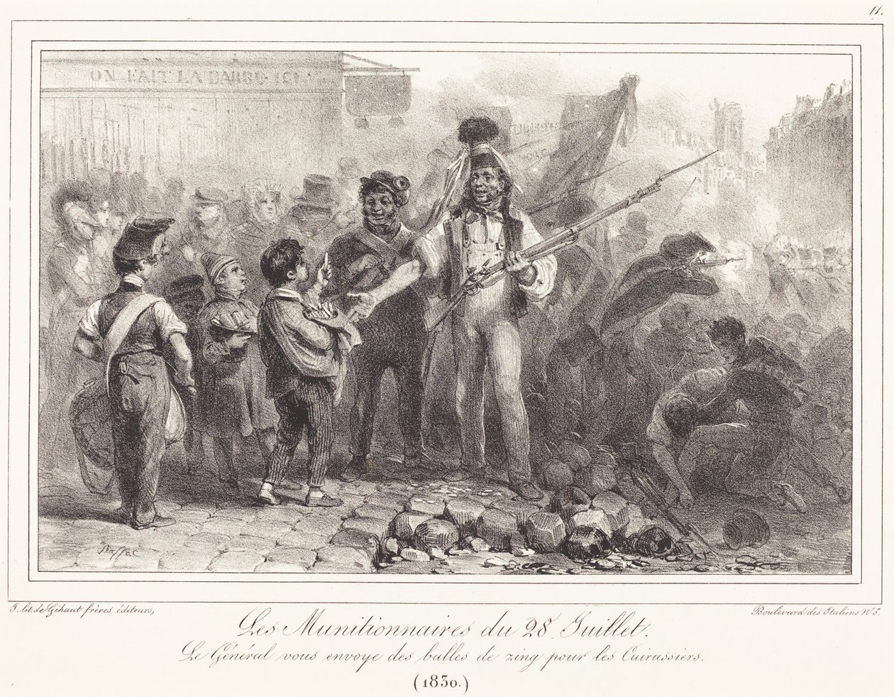 De munitiearbeiders van 28 juli door Auguste Raffet